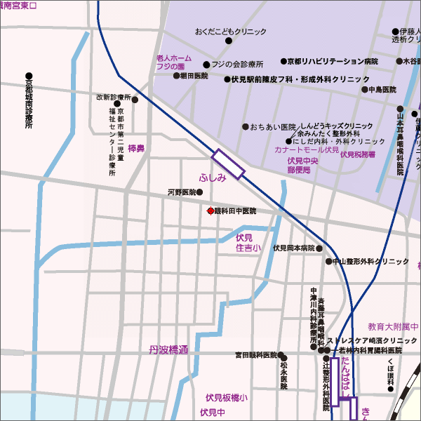 眼科田中医院の地図